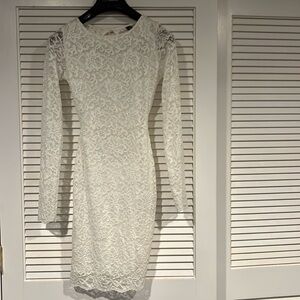 Windsor white lace long sleeve dress